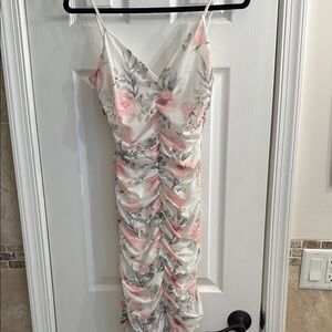 Floral Print Ruched Dress